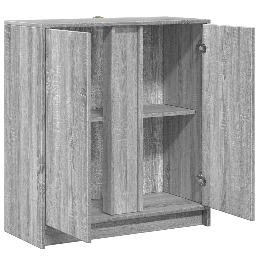 Skjenk Sonoma Grå med LED 77x34x85 cm