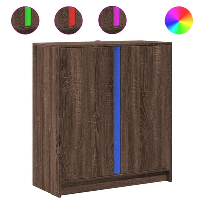 Skjenk Brun Eik med LED 77x34x85 cm
