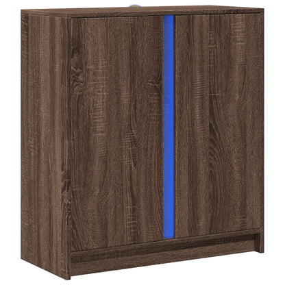 Skjenk Brun Eik med LED 77x34x85 cm