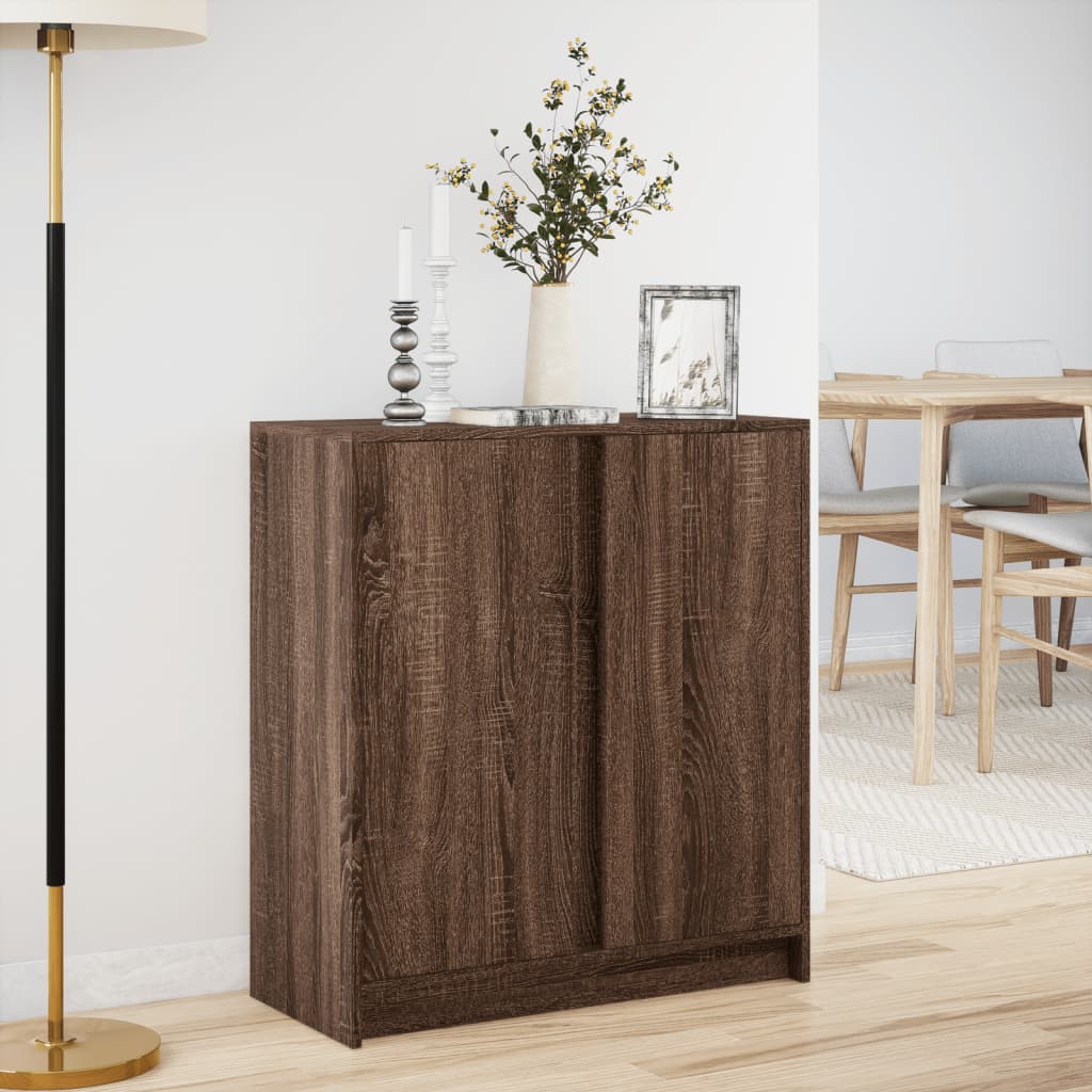 Skjenk Brun Eik med LED 77x34x85 cm