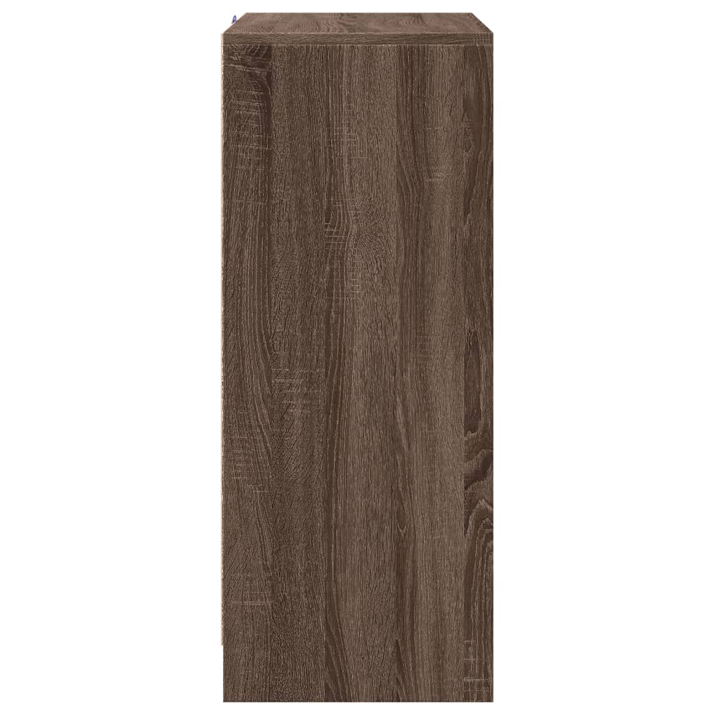 Skjenk Brun Eik med LED 77x34x85 cm