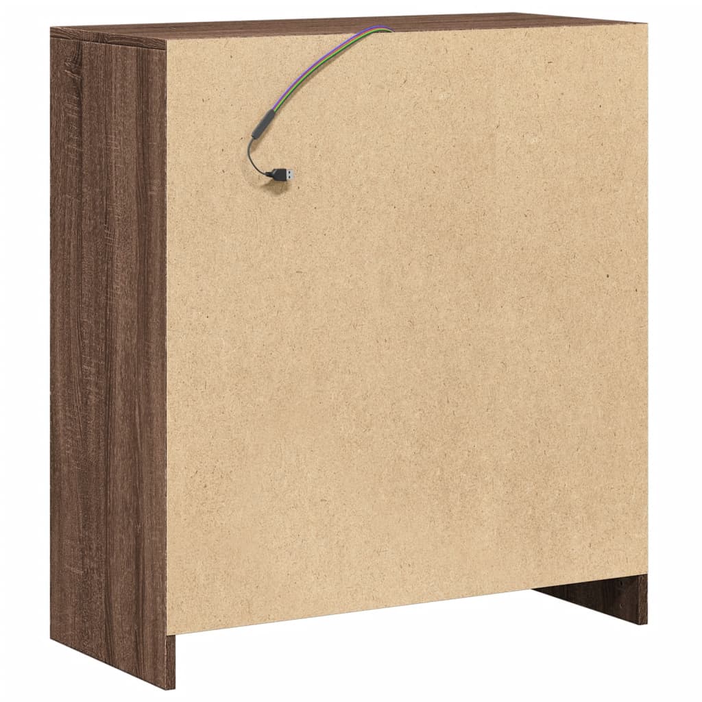 Skjenk Brun Eik med LED 77x34x85 cm
