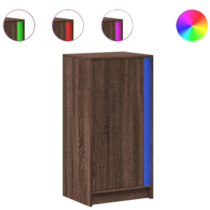 Skjenk Brun Eik med LED 42,5x34x85 cm