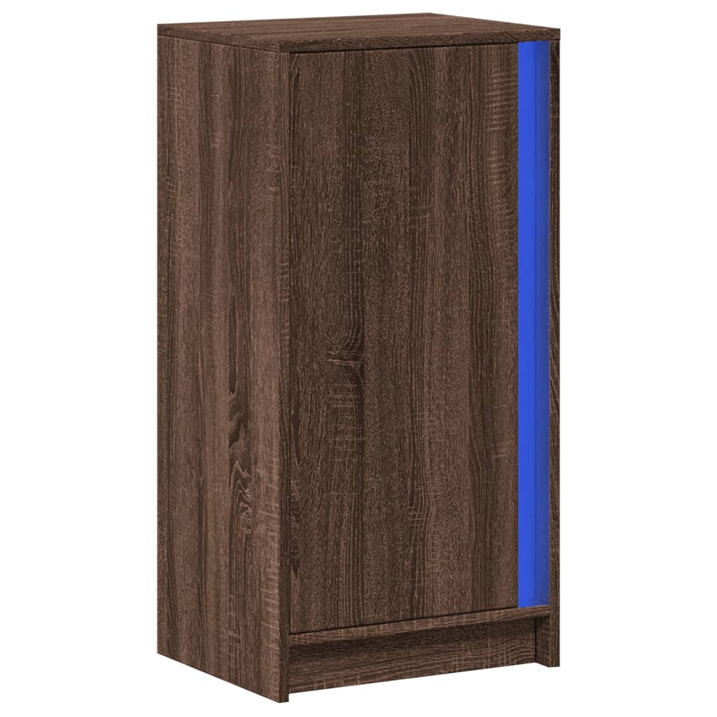 Skjenk Brun Eik med LED 42,5x34x85 cm