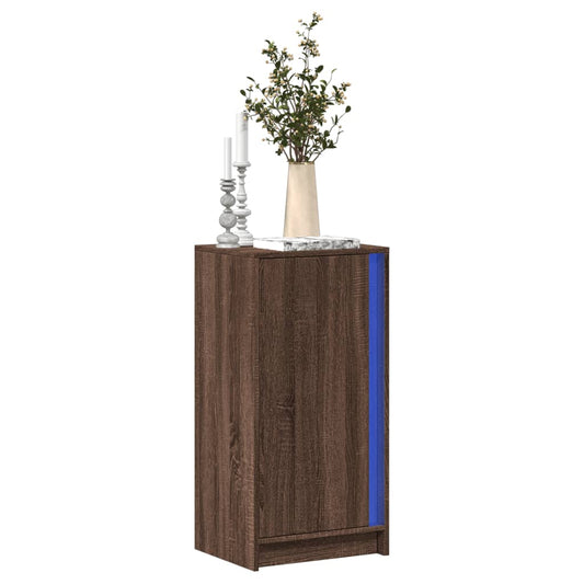 Skjenk Brun Eik med LED 42,5x34x85 cm