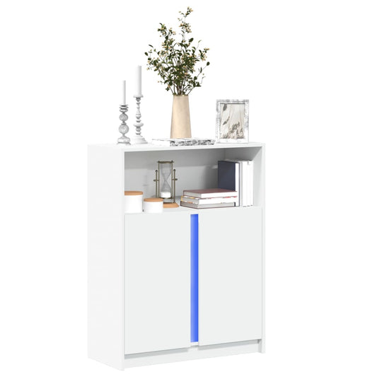 Skjenk Hvit med LED 77x34x100 cm