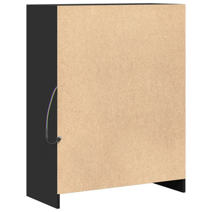 Skjenk Svart med LED 77x34x100 cm