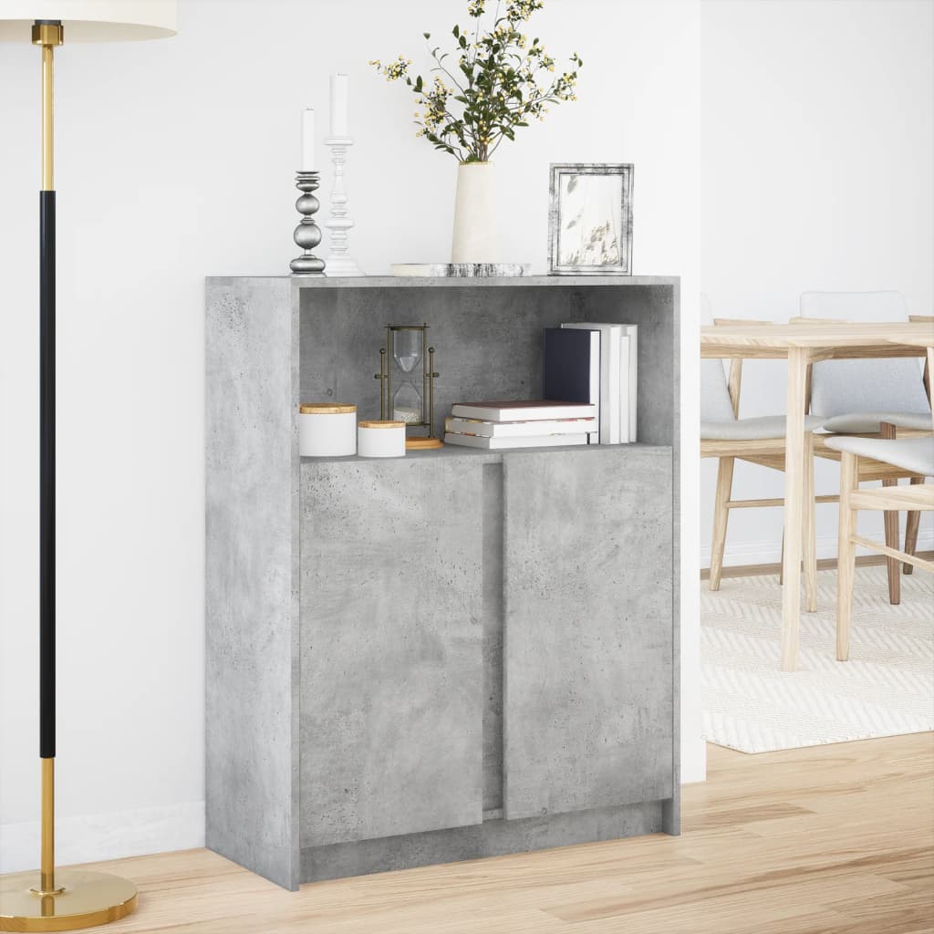 Skjenk Betonggrå med LED 77x34x100 cm