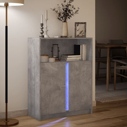 Skjenk Betonggrå med LED 77x34x100 cm