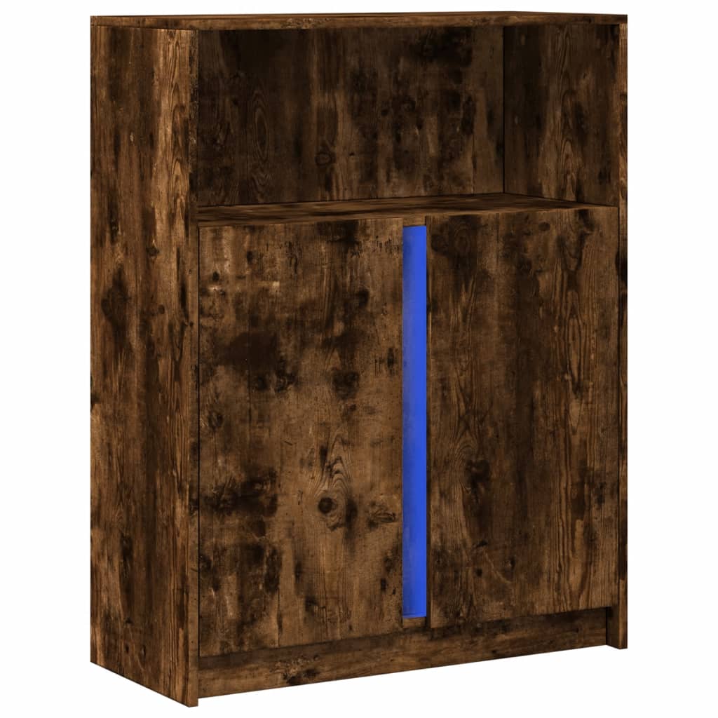 Skjenk Røkt Eik med LED 77x34x100 cm