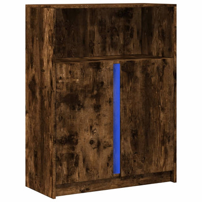 Skjenk Røkt Eik med LED 77x34x100 cm