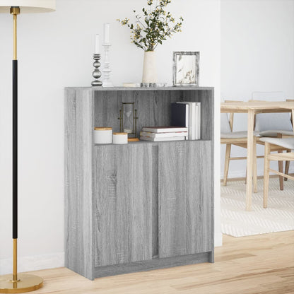 Skjenk Sonoma Grå med LED 77x34x100 cm