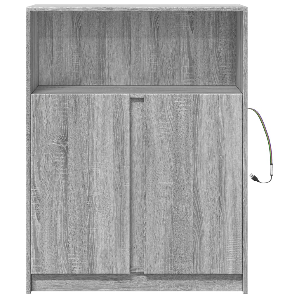 Skjenk Sonoma Grå med LED 77x34x100 cm