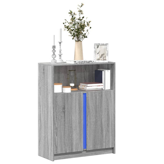 Skjenk Sonoma Grå med LED 77x34x100 cm
