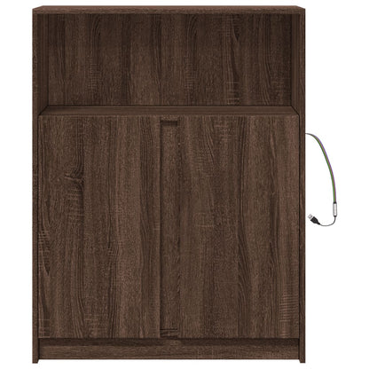 Skjenk Brun Eik med LED 77x34x100 cm