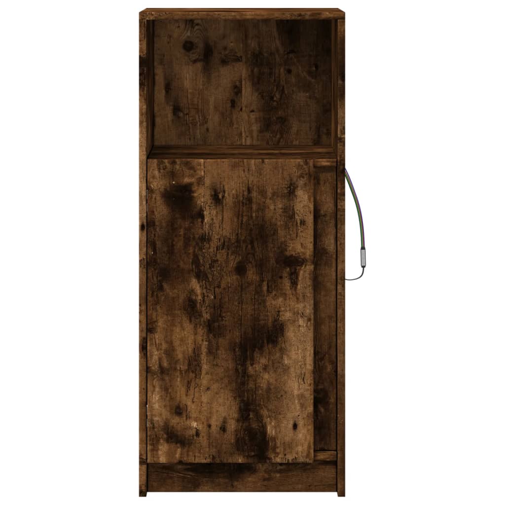 Skjenk Røyk Eik med LED 42,5x34x100 cm