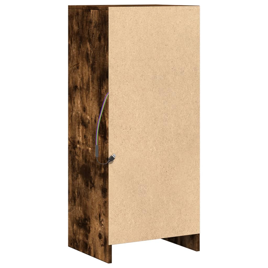 Skjenk Røyk Eik med LED 42,5x34x100 cm