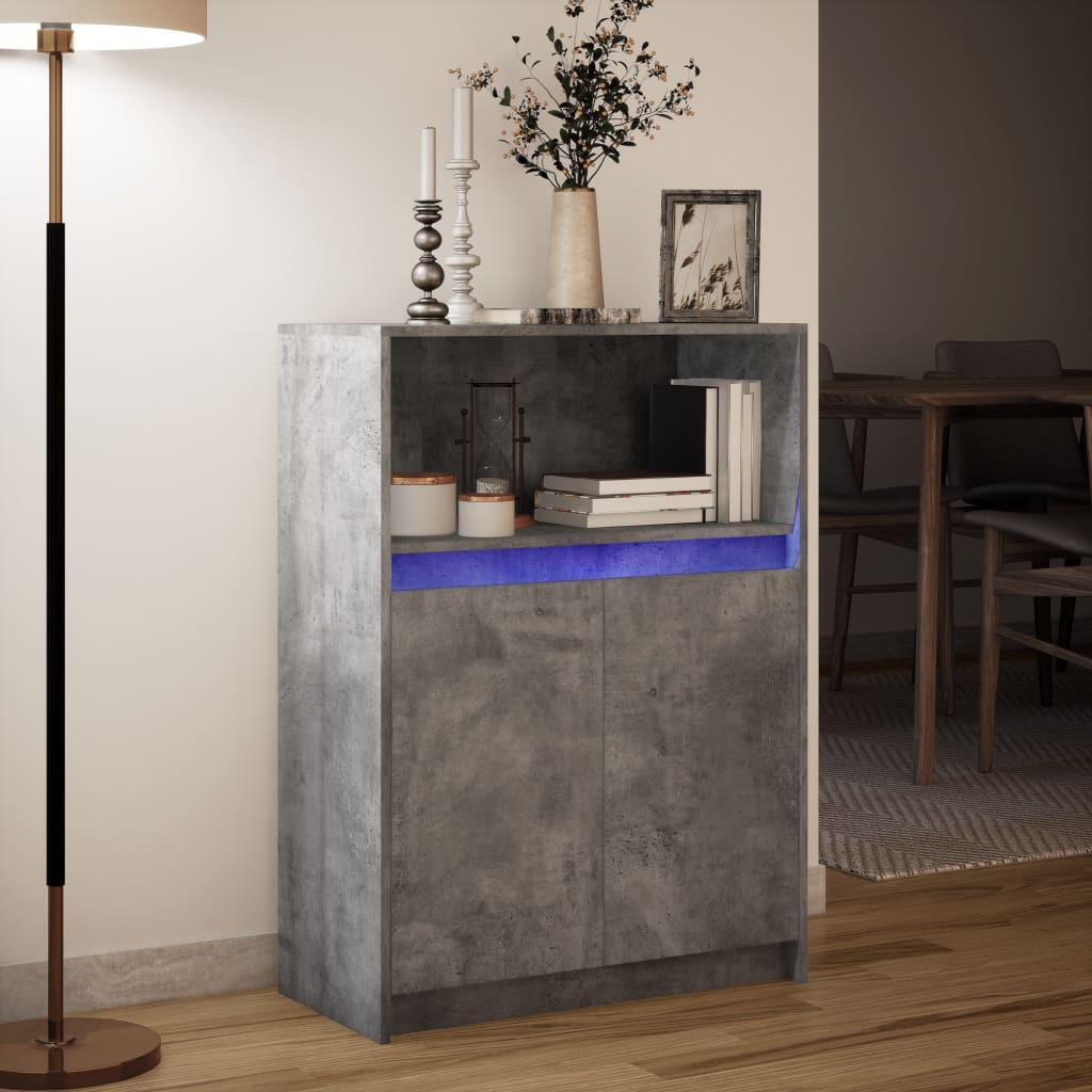 Skjenk Betonggrå med LED 72x34x100 cm
