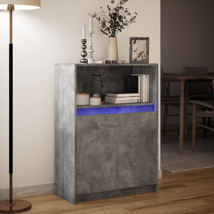 Skjenk Betonggrå med LED 72x34x100 cm