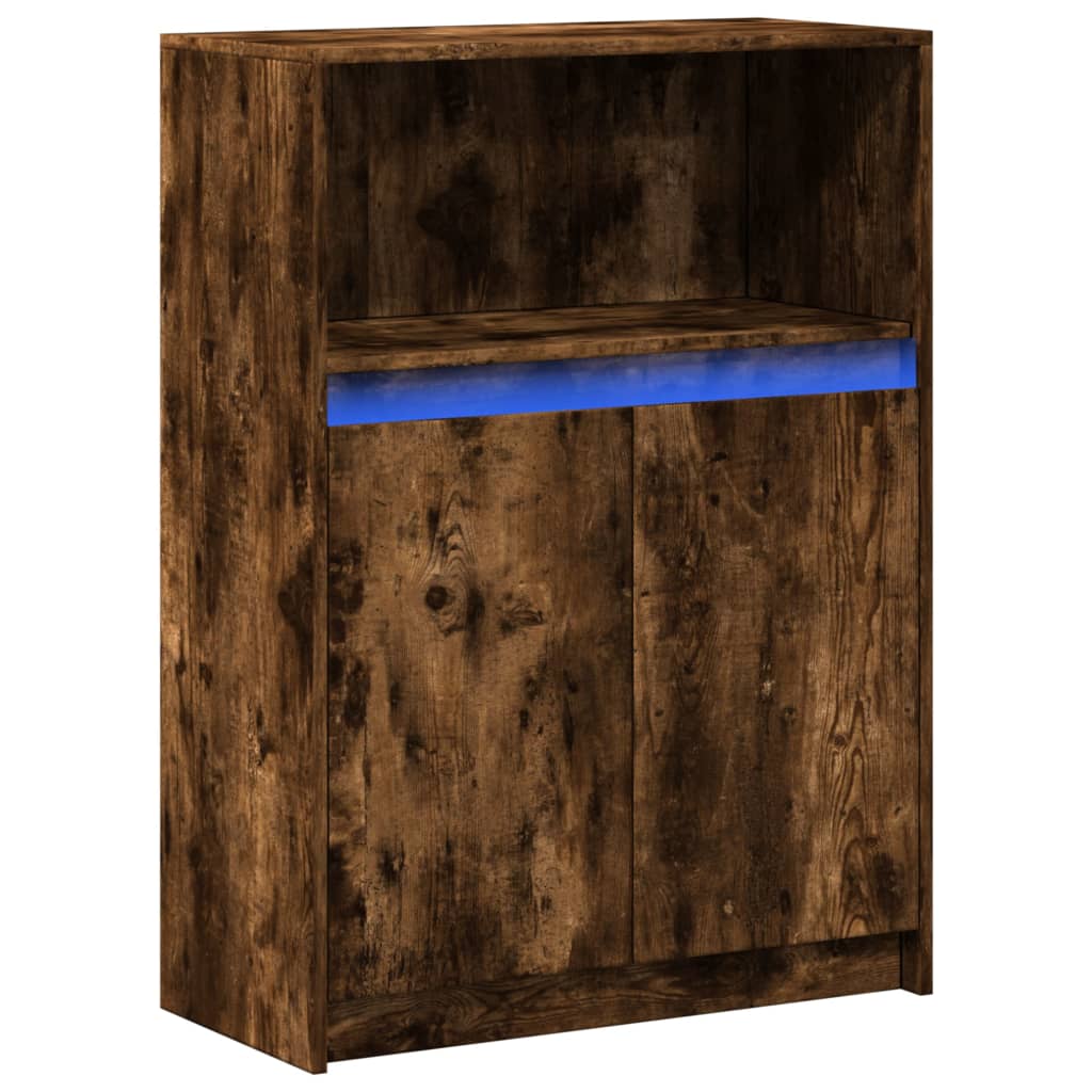 Skjenk Røkt Eik med LED 72x34x100 cm