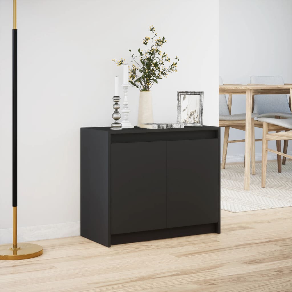 Skjenk Svart med LED 72x34x61 cm