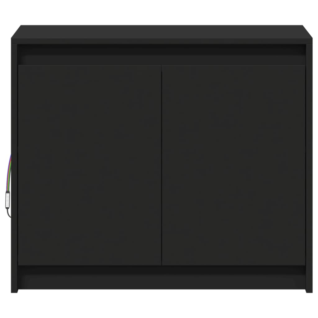 Skjenk Svart med LED 72x34x61 cm