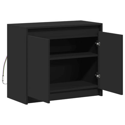 Skjenk Svart med LED 72x34x61 cm