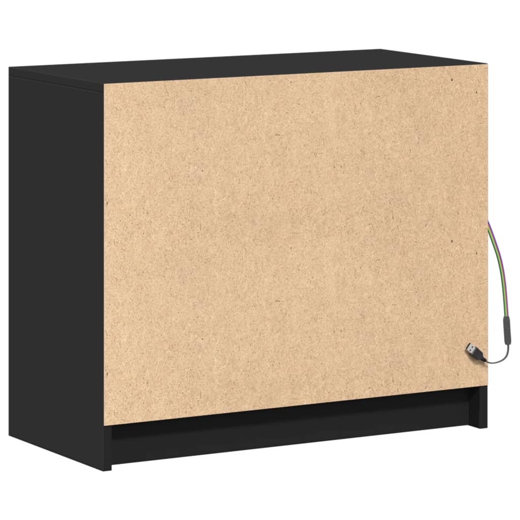 Skjenk Svart med LED 72x34x61 cm