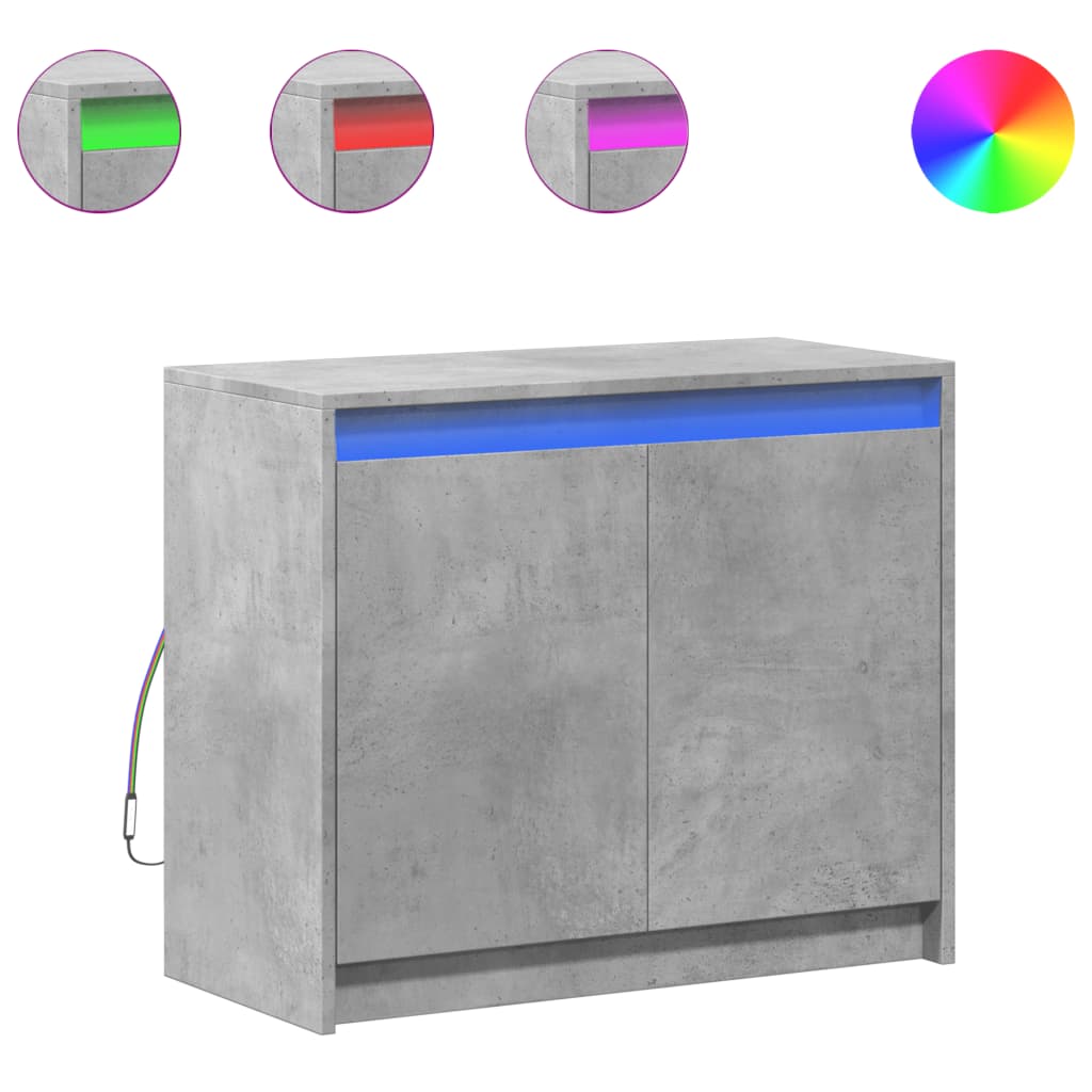 Skjenk Betonggrå med LED 72x34x61 cm