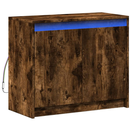 Skjenk Røkt Eik med LED 72x34x61 cm