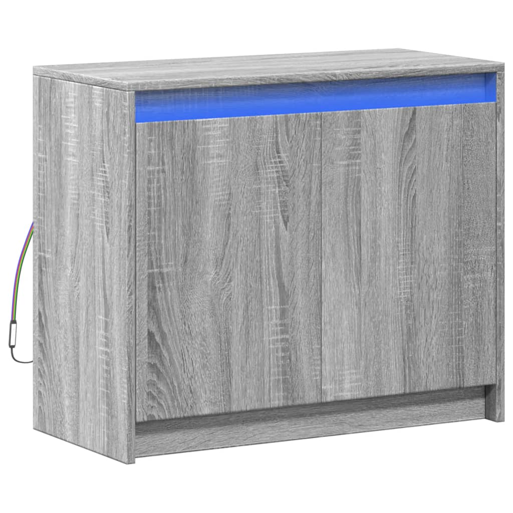 Skjenk Sonoma Grå med LED 72x34x61 cm