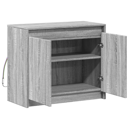 Skjenk Sonoma Grå med LED 72x34x61 cm