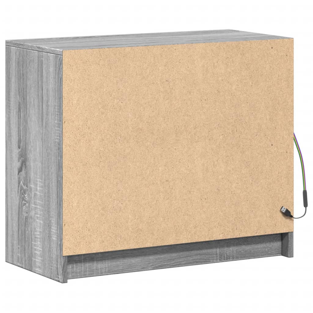 Skjenk Sonoma Grå med LED 72x34x61 cm