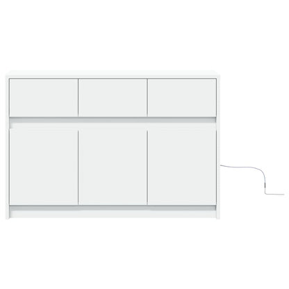 TV-Møbel Hvit TV-benk med LED 91x34x61 cm