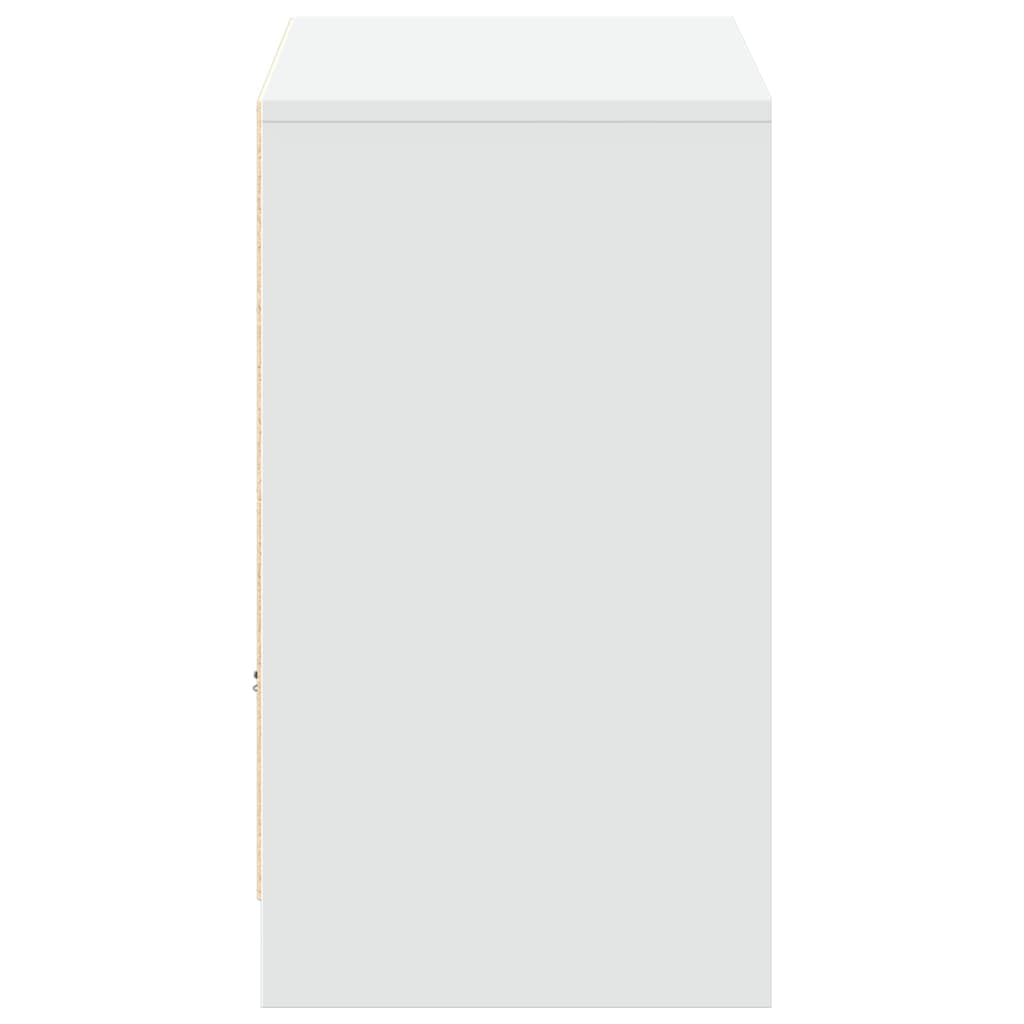 TV-Møbel Hvit TV-benk med LED 91x34x61 cm