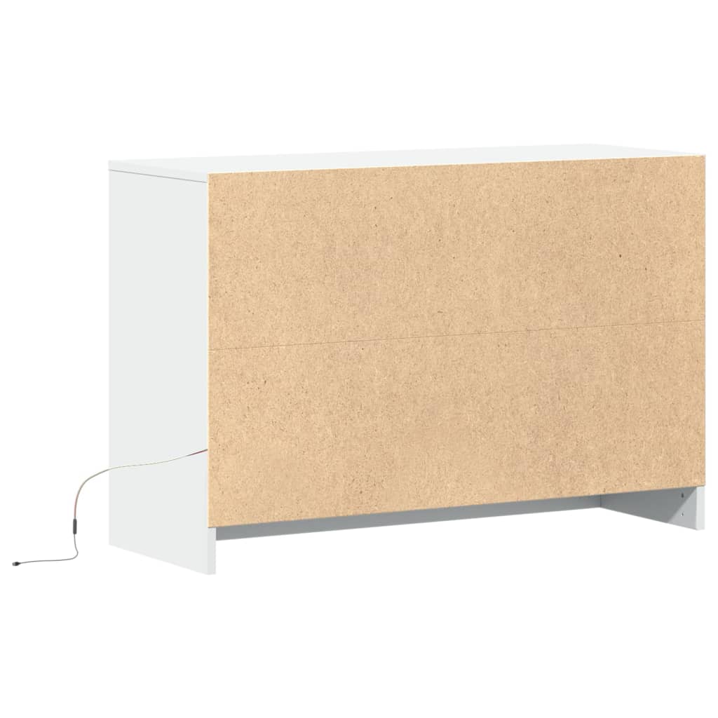 TV-Møbel Hvit TV-benk med LED 91x34x61 cm