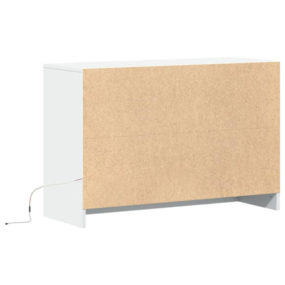 TV-Møbel Hvit TV-benk med LED 91x34x61 cm