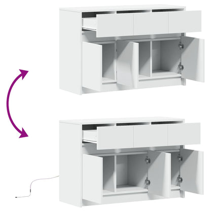 TV-Møbel Hvit TV-benk med LED 91x34x61 cm