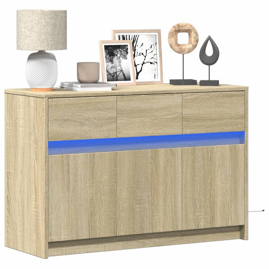 TV-Møbel Sonoma Eik TV-benk med LED 91x34x61 cm