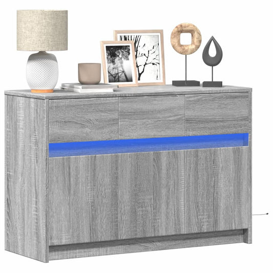 TV-Møbel Sonoma Grå TV-benk med LED 91x34x61 cm