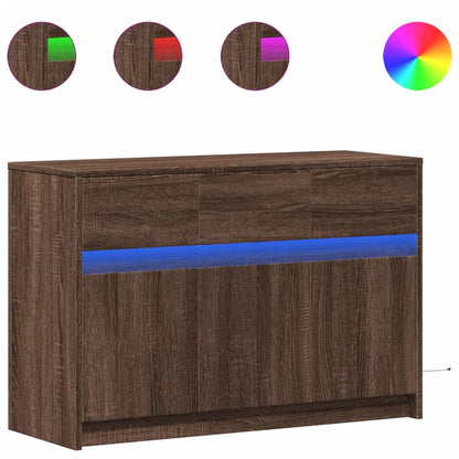 TV-Møbel Brun Eik TV-benk med LED 91x34x61 cm