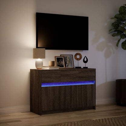 TV-Møbel Brun Eik TV-benk med LED 91x34x61 cm