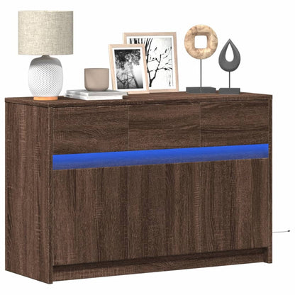 TV-Møbel Brun Eik TV-benk med LED 91x34x61 cm
