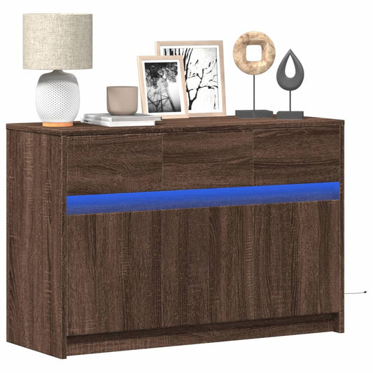 TV-Møbel Brun Eik TV-benk med LED 91x34x61 cm