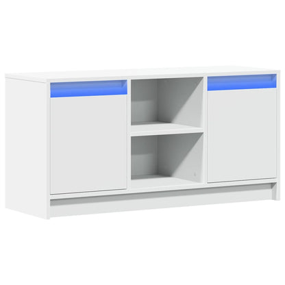 TV-Møbel Hvit TV-benk med LED 100x34x50 cm