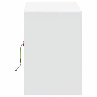 TV-Møbel Hvit TV-benk med LED 100x34x50 cm