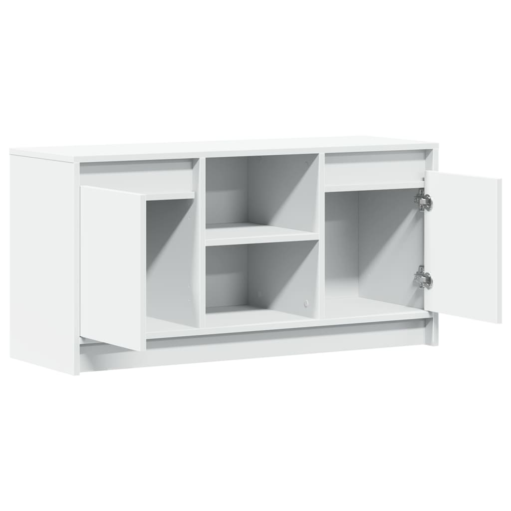 TV-Møbel Hvit TV-benk med LED 100x34x50 cm