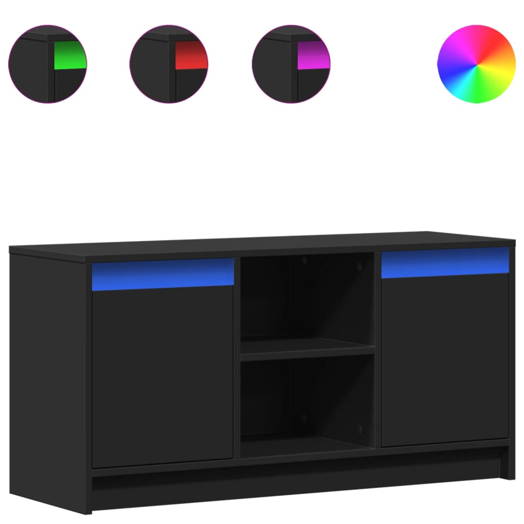 TV-Møbel Svart TV-benk med LED 100x34x50 cm