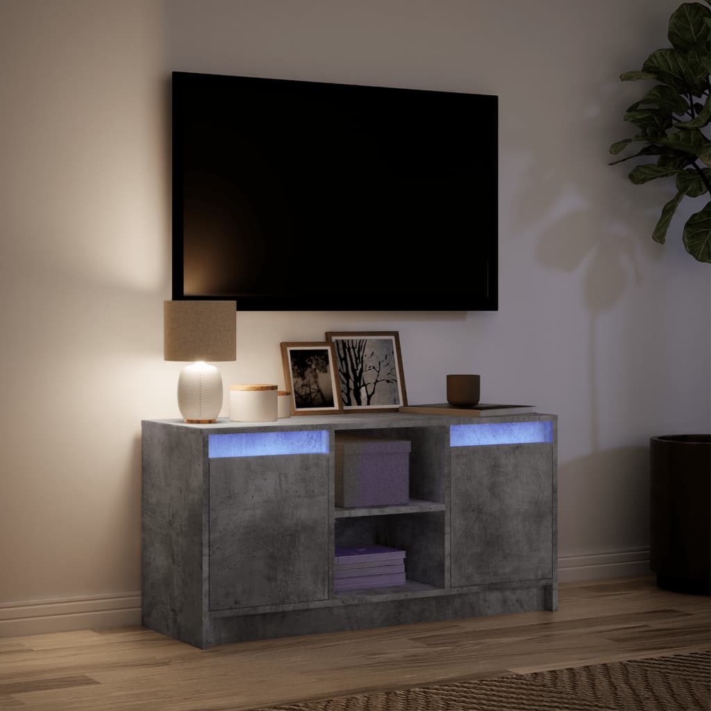 TV-Møbel Betonggrå TV-benk med LED 100x34x50 cm