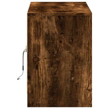 TV-Møbel Røkt EikTV-benk med LED 100x34x50 cm